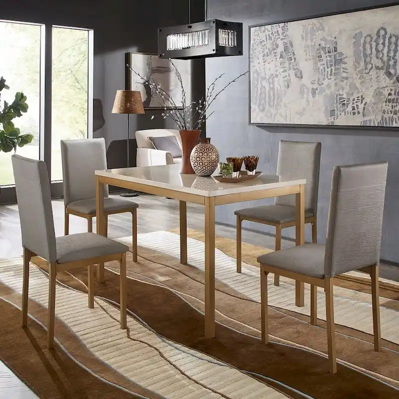 Darcy Gold with Faux Marble Top Dining Table by iNSPIRE Q Bold