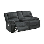 Draycoll Double Power Reclining Loveseat w/ Console, Dark Gray - 40 x 70 x 40