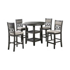 Vigg Transitional Grey Fabric 5-Piece Counter Height Dining Set by Furniture of America