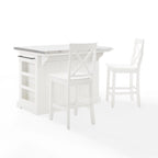 Crosley Julia Stainless Steel Top Island W/X-Back Stools - 50 W x60 D x41 H