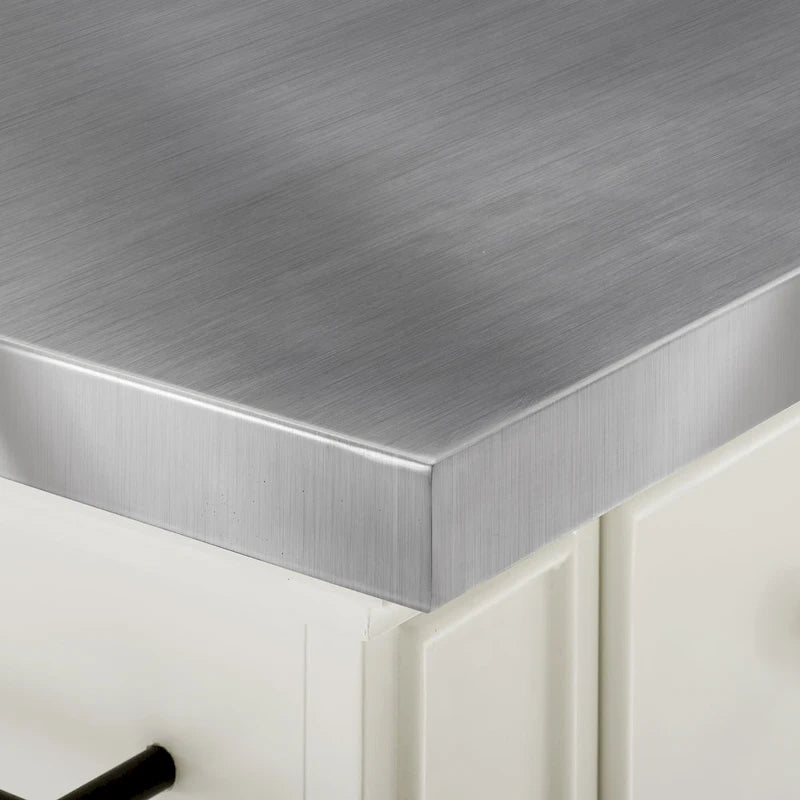Crosley Julia Stainless Steel Top Island W/X-Back Stools - 50 W x60 D x41 H