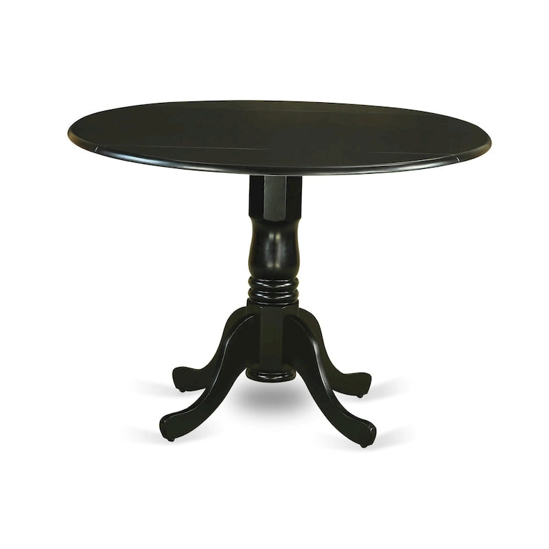 Set da tavolo da pranzo East West Furniture - un tavolo da cucina rotondo e sedie in similpelle Eggnog, nero (Opzioni pezzi)