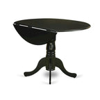 Set da tavolo da pranzo East West Furniture - un tavolo da cucina rotondo e sedie in similpelle Eggnog, nero (Opzioni pezzi)