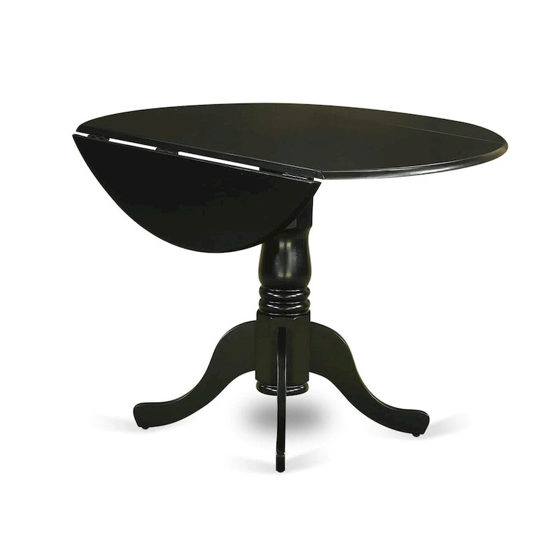 Set da tavolo da pranzo East West Furniture - un tavolo da cucina rotondo e sedie in similpelle Eggnog, nero (Opzioni pezzi)