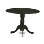 Set da tavolo da pranzo East West Furniture - un tavolo da cucina rotondo e sedie in similpelle Eggnog, nero (Opzioni pezzi)