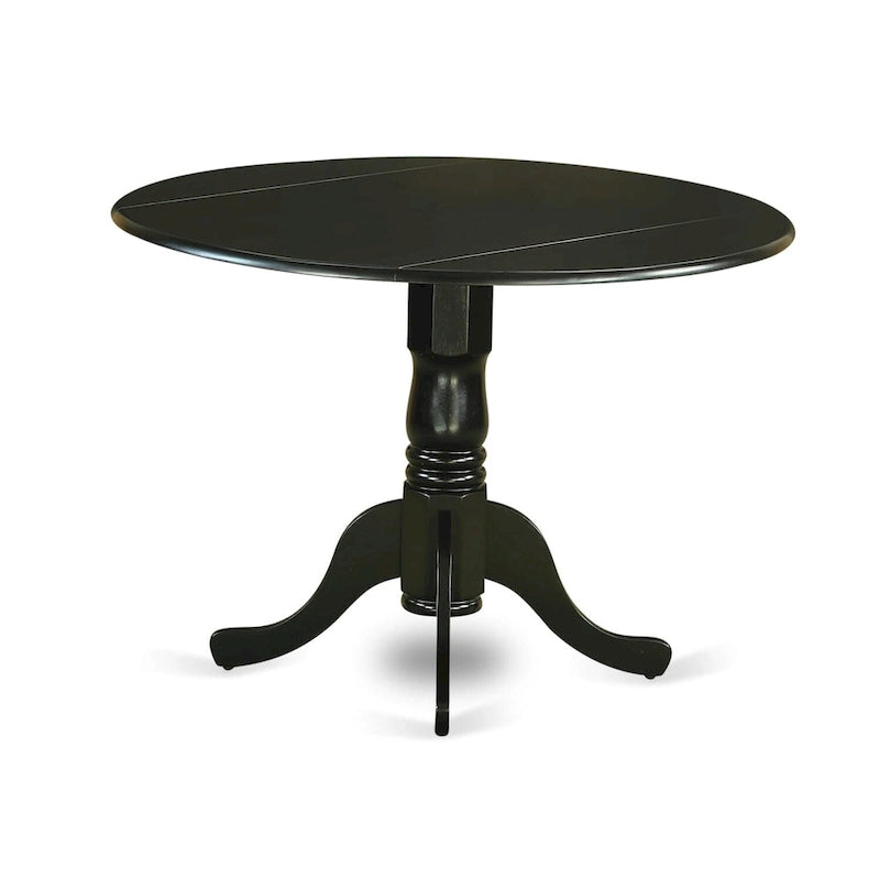 Set da tavolo da pranzo East West Furniture - un tavolo da cucina rotondo e sedie in similpelle Eggnog, nero (Opzioni pezzi)