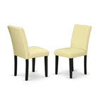 Set da tavolo da pranzo East West Furniture - un tavolo da cucina rotondo e sedie in similpelle Eggnog, nero (Opzioni pezzi)