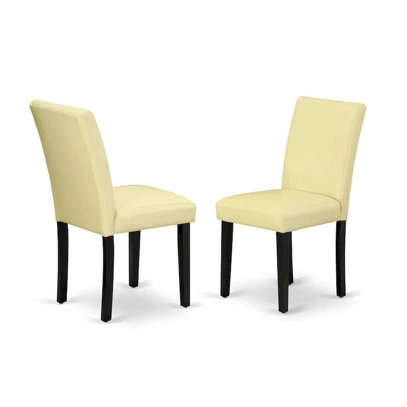 Set da tavolo da pranzo East West Furniture - un tavolo da cucina rotondo e sedie in similpelle Eggnog, nero (Opzioni pezzi)