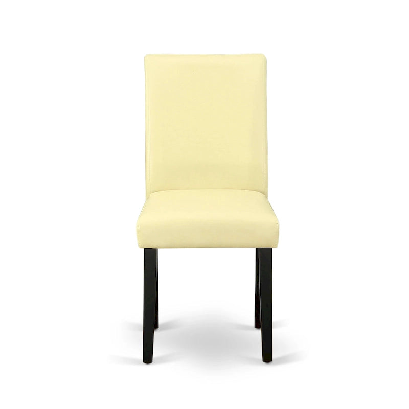 Set da tavolo da pranzo East West Furniture - un tavolo da cucina rotondo e sedie in similpelle Eggnog, nero (Opzioni pezzi)