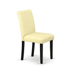 Set da tavolo da pranzo East West Furniture - un tavolo da cucina rotondo e sedie in similpelle Eggnog, nero (Opzioni pezzi)