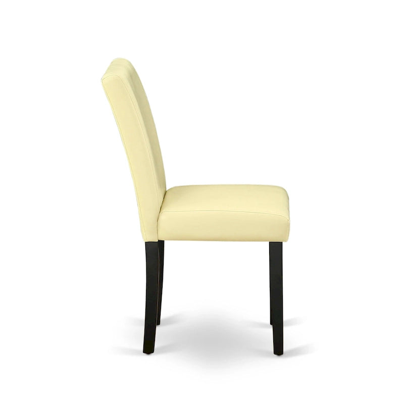Set da tavolo da pranzo East West Furniture - un tavolo da cucina rotondo e sedie in similpelle Eggnog, nero (Opzioni pezzi)