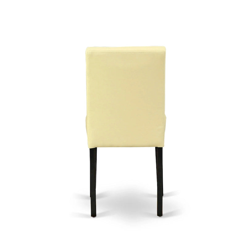 Set da tavolo da pranzo East West Furniture - un tavolo da cucina rotondo e sedie in similpelle Eggnog, nero (Opzioni pezzi)