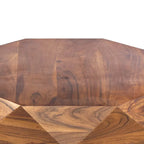 Bon 33 Inch Diamond Shape Acacia Wood Coffee Table With Smooth Top, Dark Brown