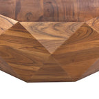 Bon 33 Inch Diamond Shape Acacia Wood Coffee Table With Smooth Top, Dark Brown