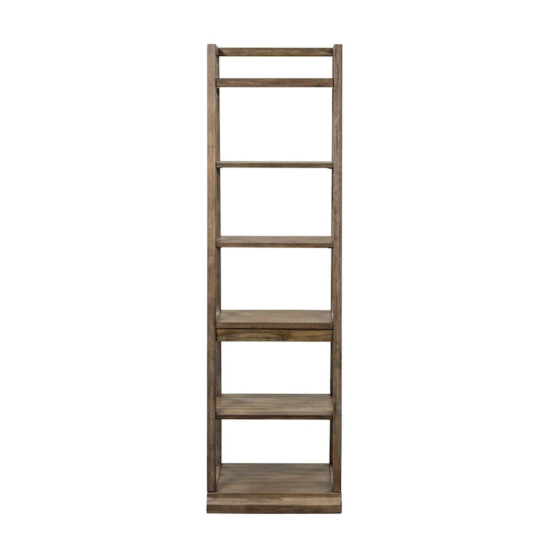 Stone Brook Rustic Saddle Leaning Bookcase