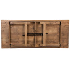 8' x 40 Rustic Folding Farm Table Set with 8 Cross Back Chairs and Cushions