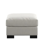 Lionel White Cotton Fabric Down-Filled Ottoman by iNSPIRE Q Artisan