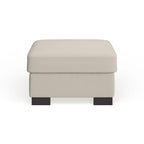 Lionel White Cotton Fabric Down-Filled Ottoman by iNSPIRE Q Artisan