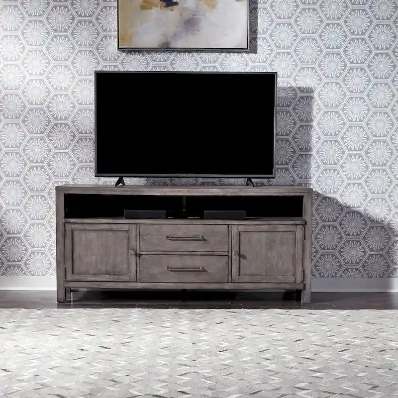 Mobile TV da 66 pollici Modern Farmhouse Dusty Charcoal con finitura anticata