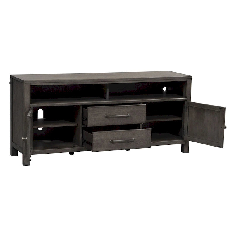 Mobile TV da 66 pollici Modern Farmhouse Dusty Charcoal con finitura anticata