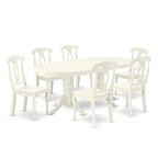 East West Furniture Dining Set- an Oval Dining Table and Kitchen Chairs, Linen White(Pieces Options)