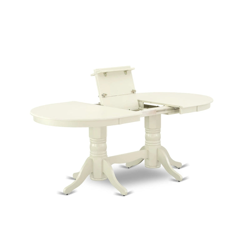 East West Furniture Dining Set- an Oval Dining Table and Kitchen Chairs, Linen White(Pieces Options)