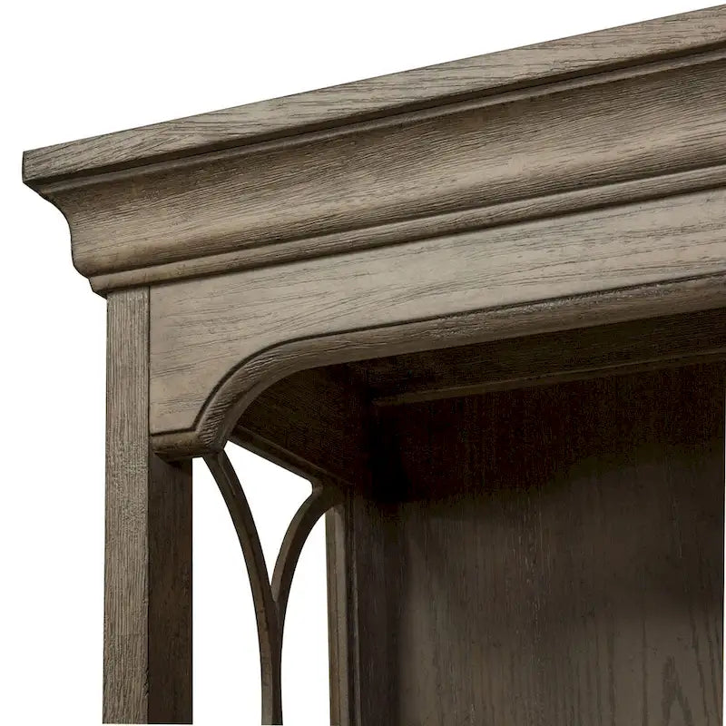 Copper Grove Simply Elegant White, Brown, & Heathered Taupe Credenza Hutch