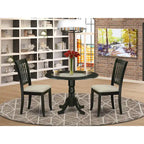 East West Furniture Dinette Set- A Round Kitchen Table and Linen Fabric Parson Chairs, (Pieces & Finish Options)