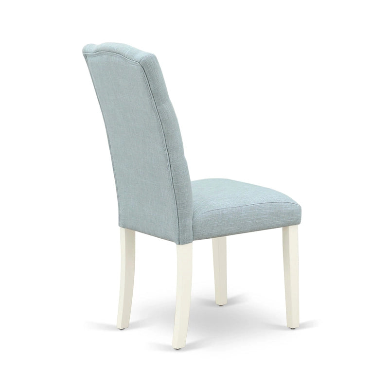 East West Furniture Dinette Set- A Round Kitchen Table and Linen Fabric Parson Chairs, (Pieces & Finish Options)