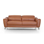 Divano Moderno in Pelle Cognac Marrone Danis Divani Casa