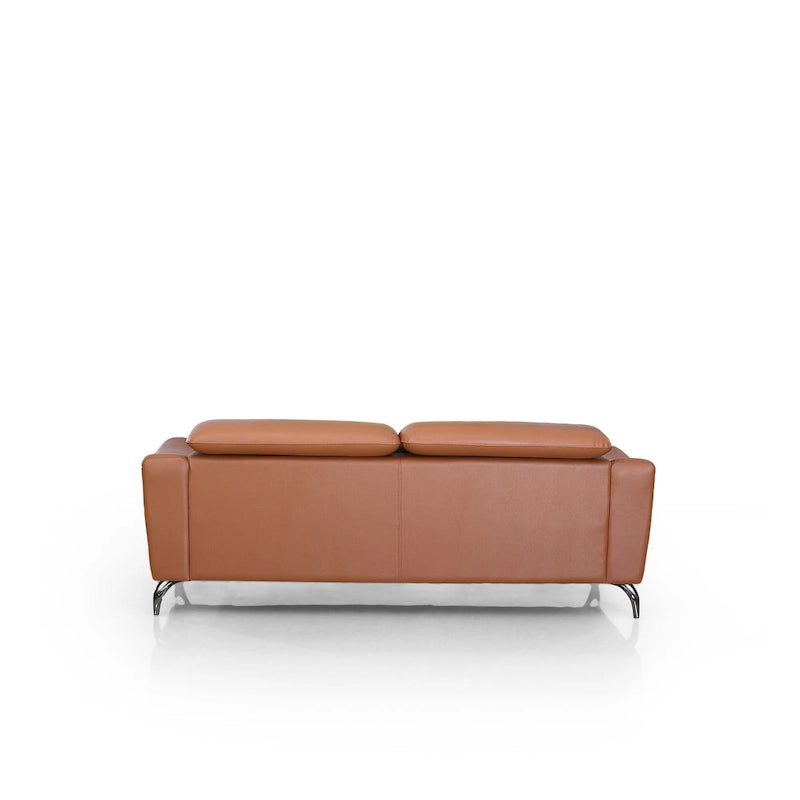 Divano Moderno in Pelle Cognac Marrone Danis Divani Casa