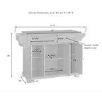 Crosley Alexandria Natural Wood Top Kitchen Island in Vintage Mahogany Finish - 51.5 W x 18 D x 34 H