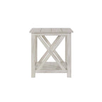 Jamestown Antique White Wood Side Table