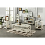 Jamestown Antique White Wood Side Table