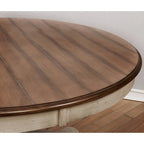 Roundhill Furniture Arch Weathered Oak 5-Piece Dining Set, Round Table with 4 Chairs