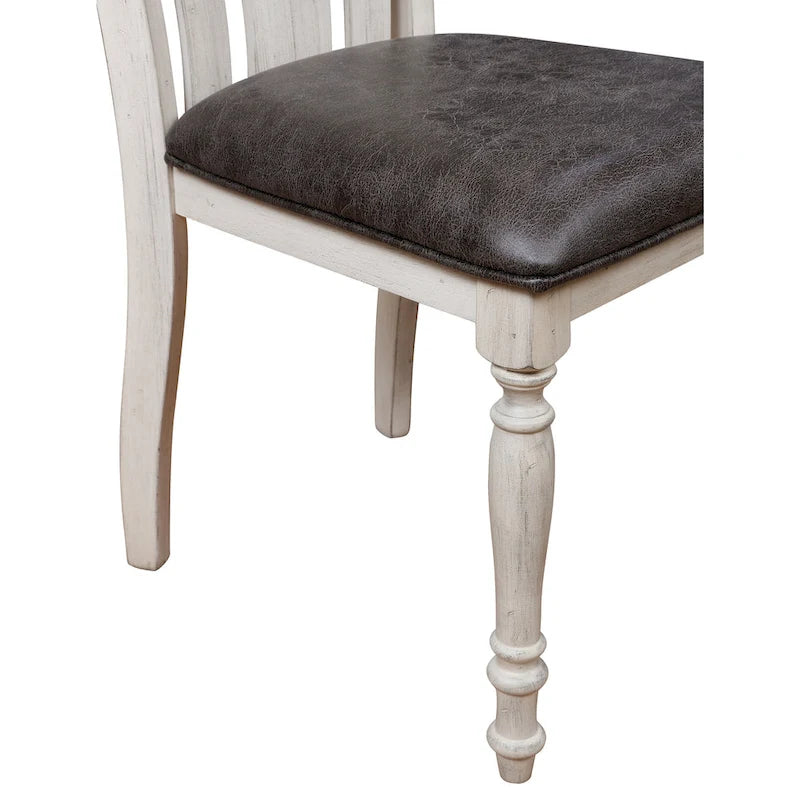 Roundhill Furniture Arch Weathered Oak 5-Piece Dining Set, Round Table with 4 Chairs
