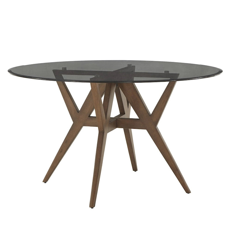 Tavolo da pranzo Sheeba rotondo Mid-Century Modern con base in noce di iNSPIRE Q Modern