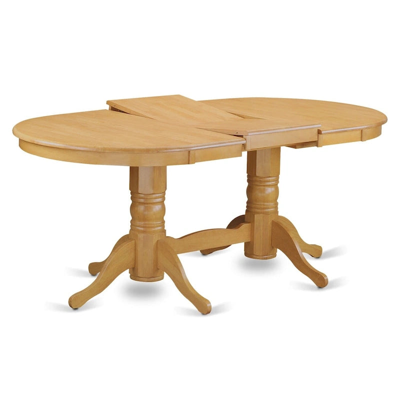 East West Furniture 9 Piece Modern Table Set Includes an Oval Wooden Table and 8 Kitchen Dining Chairs, Oak (Seat Options)