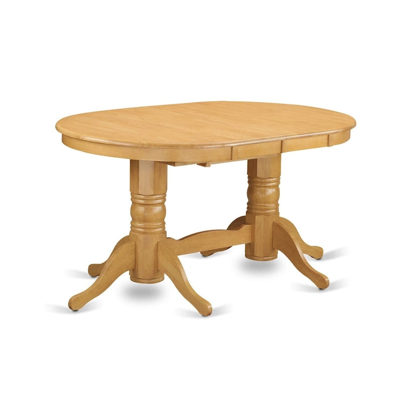 East West Furniture 9 Piece Modern Table Set Includes an Oval Wooden Table and 8 Kitchen Dining Chairs, Oak (Seat Options)
