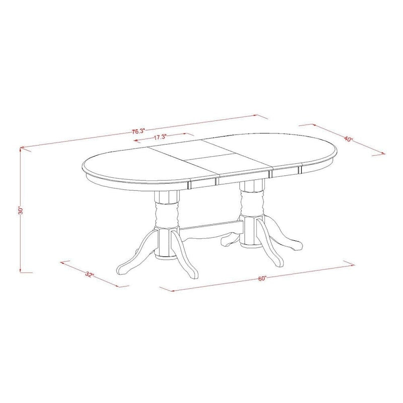 East West Furniture 9 Piece Modern Table Set Includes an Oval Wooden Table and 8 Kitchen Dining Chairs, Oak (Seat Options)