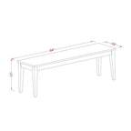 Panca da Pranzo Nicoli di East West Furniture con Seduta in Legno, 54x15x17 Pollici, (Opzioni di Finitura)