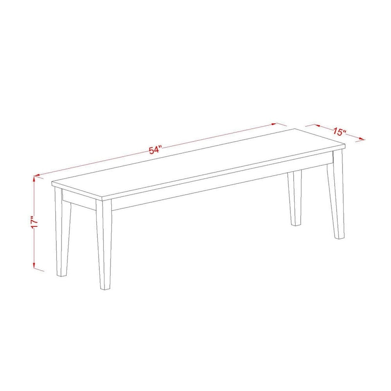 Panca da Pranzo Nicoli di East West Furniture con Seduta in Legno, 54x15x17 Pollici, (Opzioni di Finitura)
