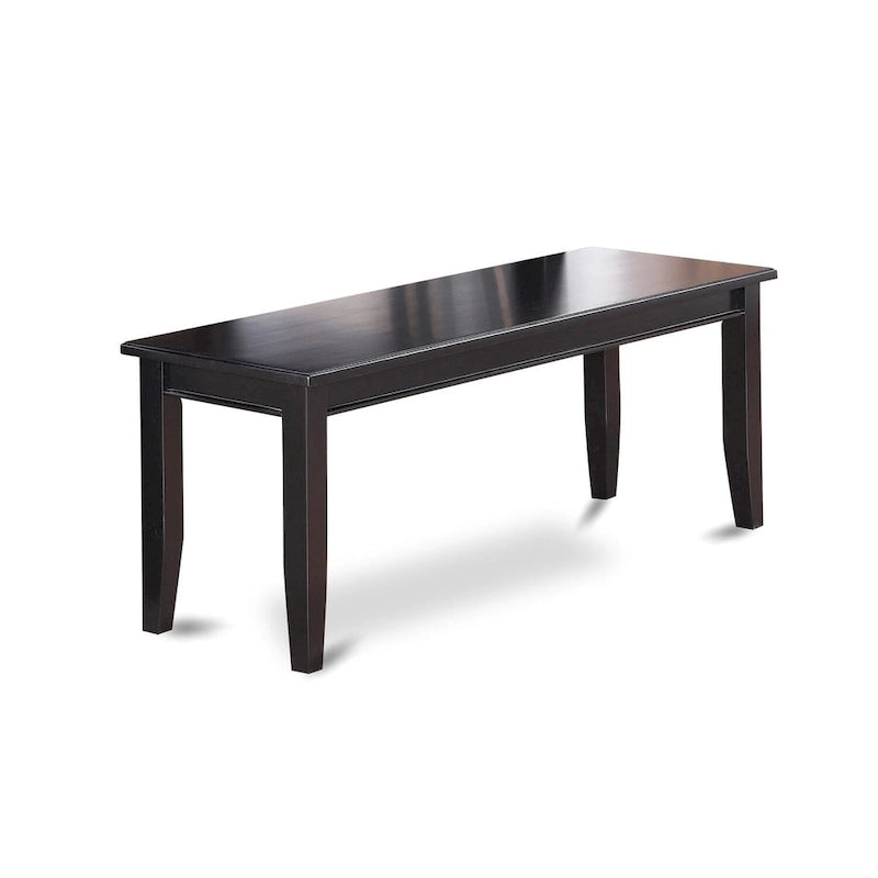 East West Furniture DUGR6-BLK-W 6 Piece Dining Table Set- a Rectangle Kitchen Table and 4 Dining Room Chairs with a Bench, Black