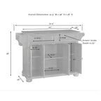Crosley Alexandria, isola/carrello da cucina con top in granito, dimensioni totali - 18p x 51,5l x 34a