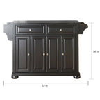 Crosley Alexandria, isola/carrello da cucina con top in granito, dimensioni totali - 18p x 51,5l x 34a