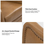 FrancoModern Genuine Leather Swivel Rocker Recliner with Nailhead Trims Sets of 2 by HULALA HOME