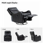 FrancoModern Genuine Leather Swivel Rocker Recliner with Nailhead Trims Sets of 2 by HULALA HOME