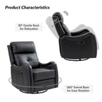 FrancoModern Genuine Leather Swivel Rocker Recliner with Nailhead Trims Sets of 2 by HULALA HOME