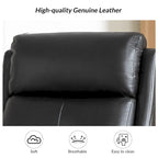 FrancoModern Genuine Leather Swivel Rocker Recliner with Nailhead Trims Sets of 2 by HULALA HOME