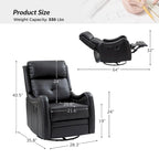 FrancoModern Genuine Leather Swivel Rocker Recliner with Nailhead Trims Sets of 2 by HULALA HOME